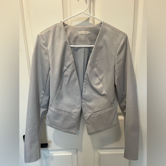 Pink Stitch Women's Gray Blazer Jacket - Picture 1 of 5